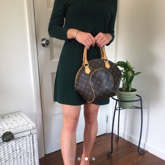 Mock two piece long sleeve crew neck dress - Picture 3 of 4